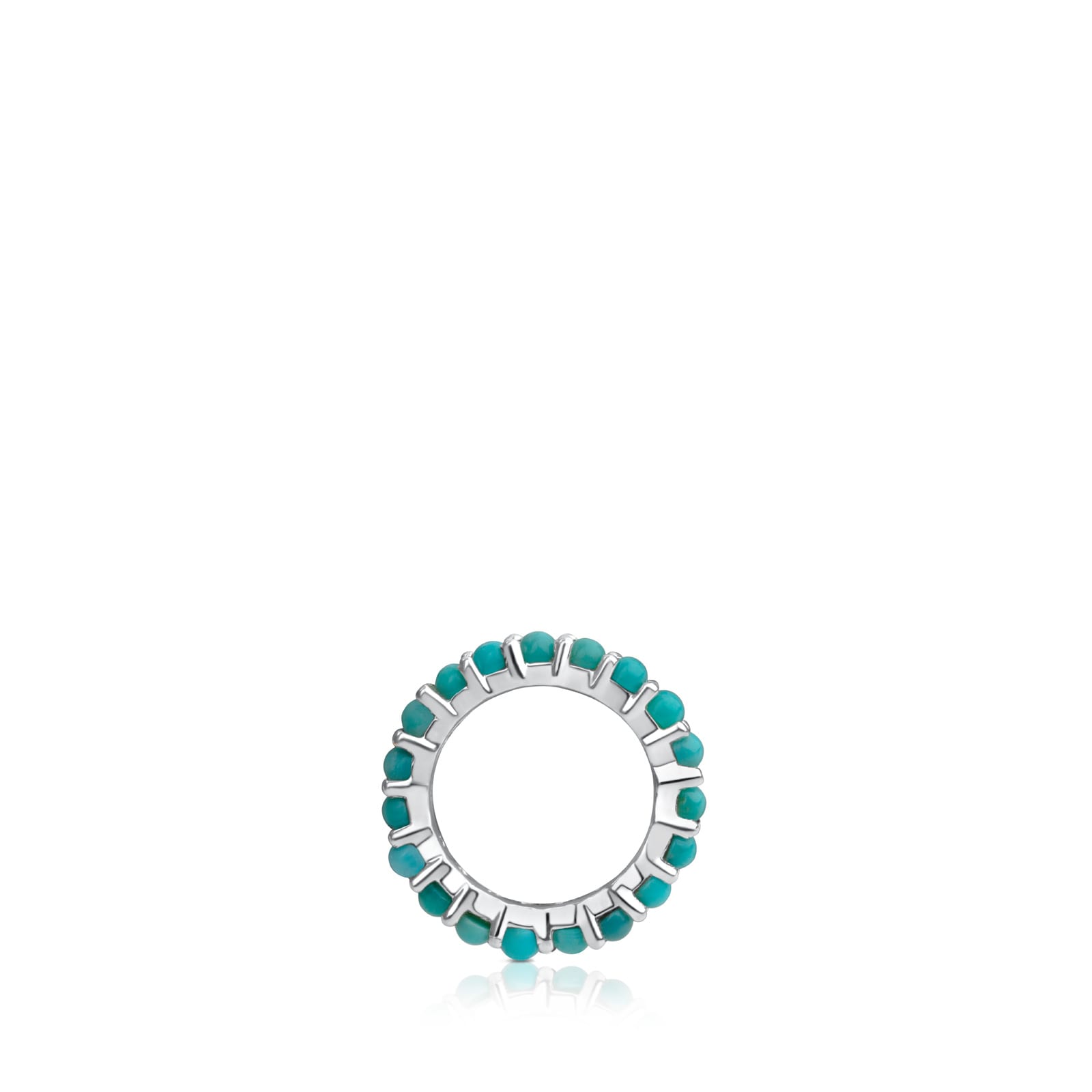 Large Silver Shield Pendant with Turquoises