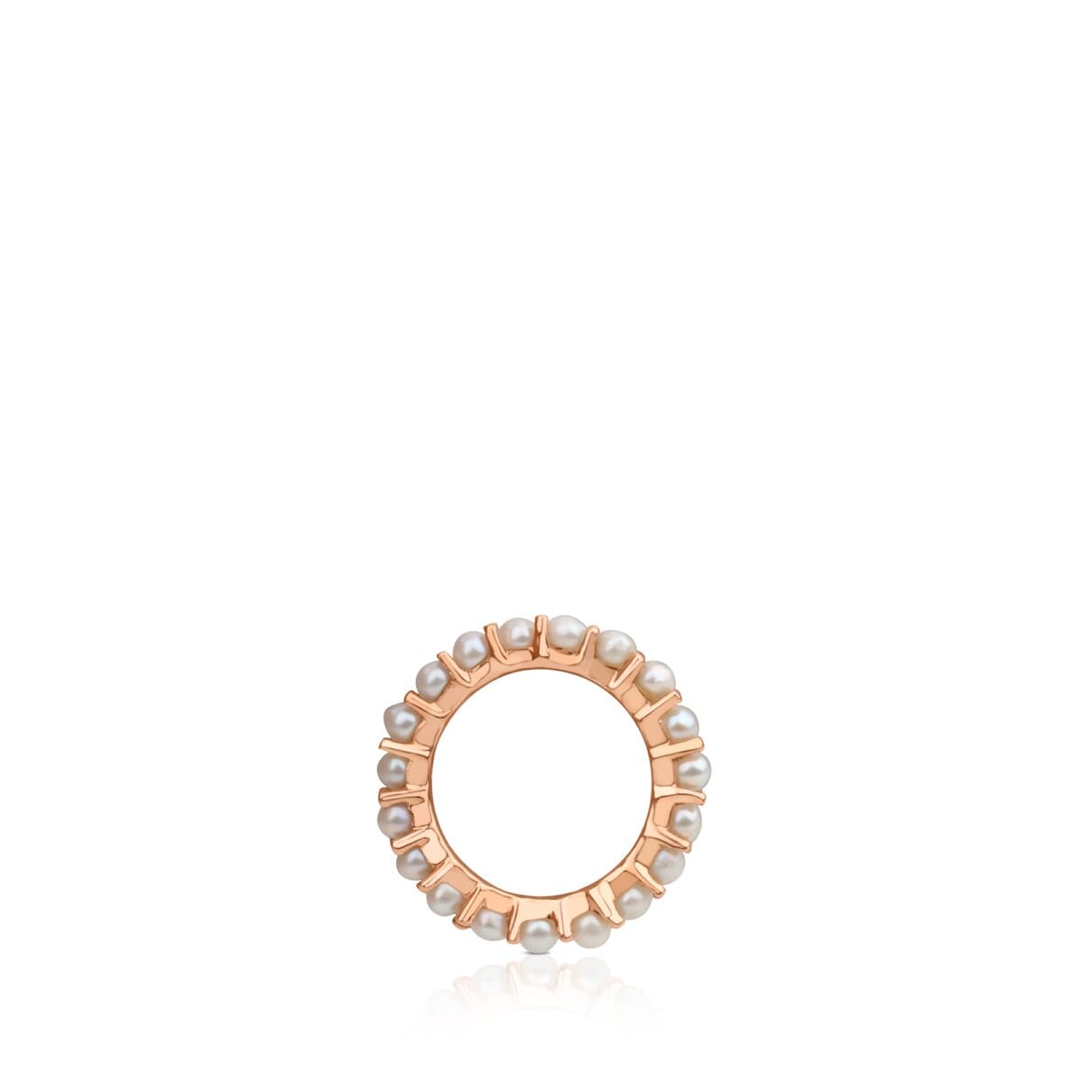 Large Rose Silver Vermeil Shield Pendant with Pearls