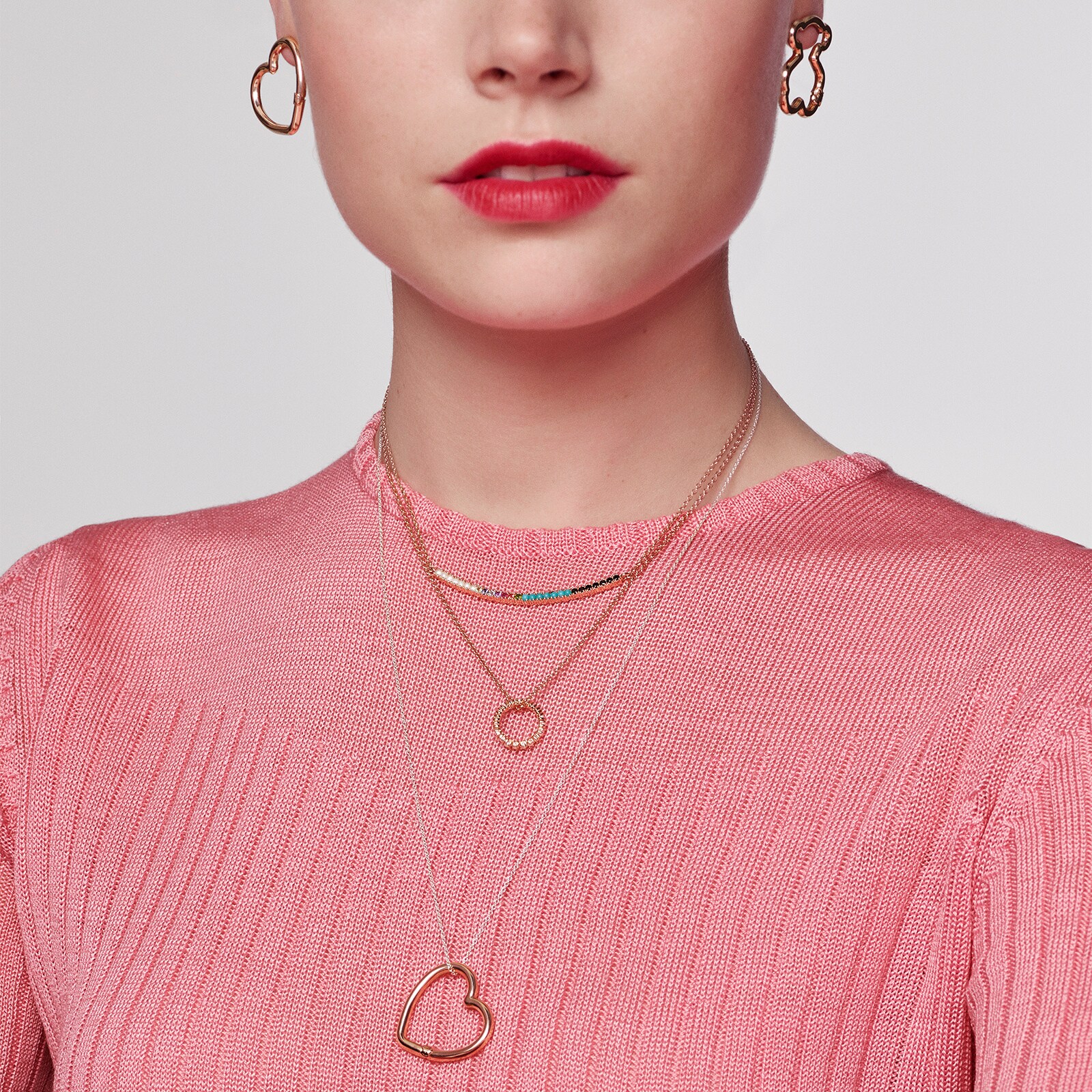 Large Rose Silver Vermeil Shield Pendant with Pearls