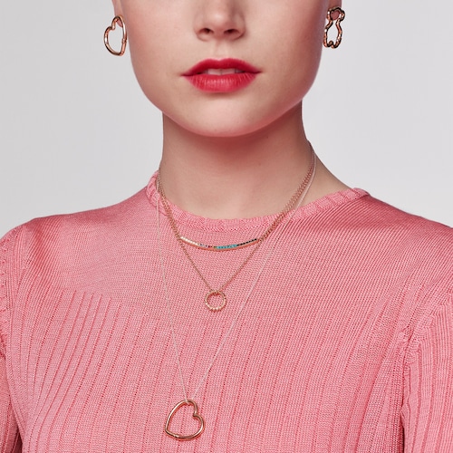 Large Rose Silver Vermeil Shield Pendant with Pearls