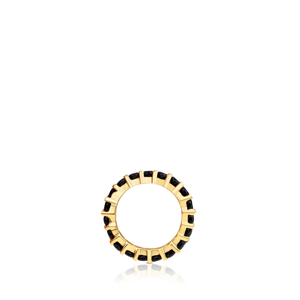 Large Vermeil Silver Shield Pendant with Spinels