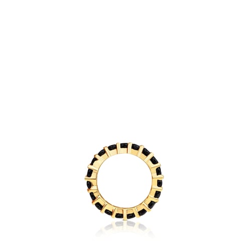 Large Vermeil Silver Shield Pendant with Spinels