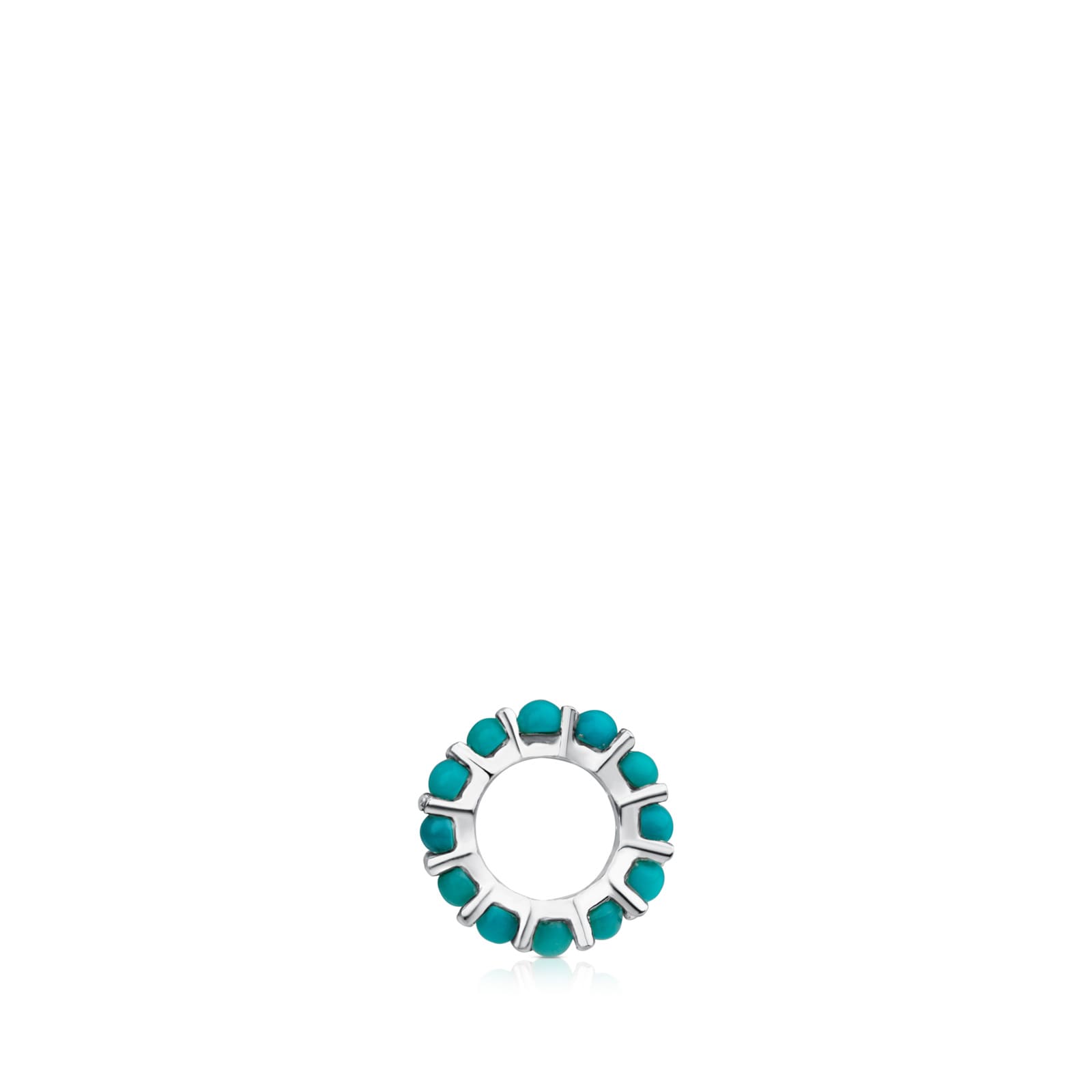 Silver Shield Pendant with Turquoises