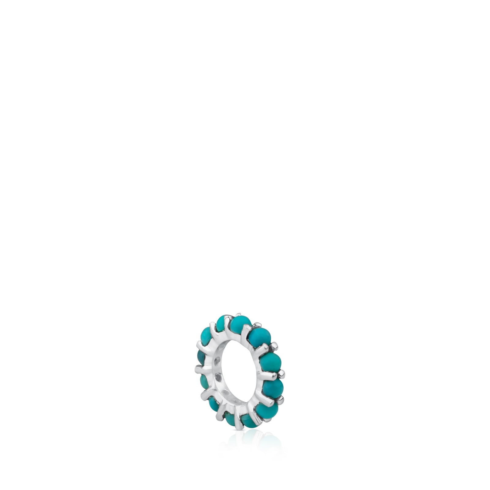 Silver Shield Pendant with Turquoises