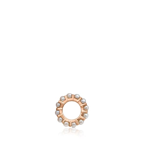 Small Rose Silver Vermeil Shield Pendant with Pearls