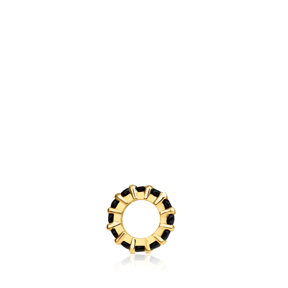 Colgante peque&ntilde;o con ba&ntilde;o de oro 18 kt sobre plata y espinelas Shield