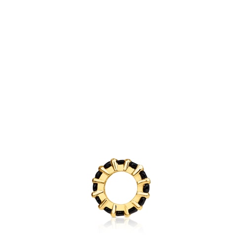 Colgante peque&ntilde;o con ba&ntilde;o de oro 18 kt sobre plata y espinelas Shield