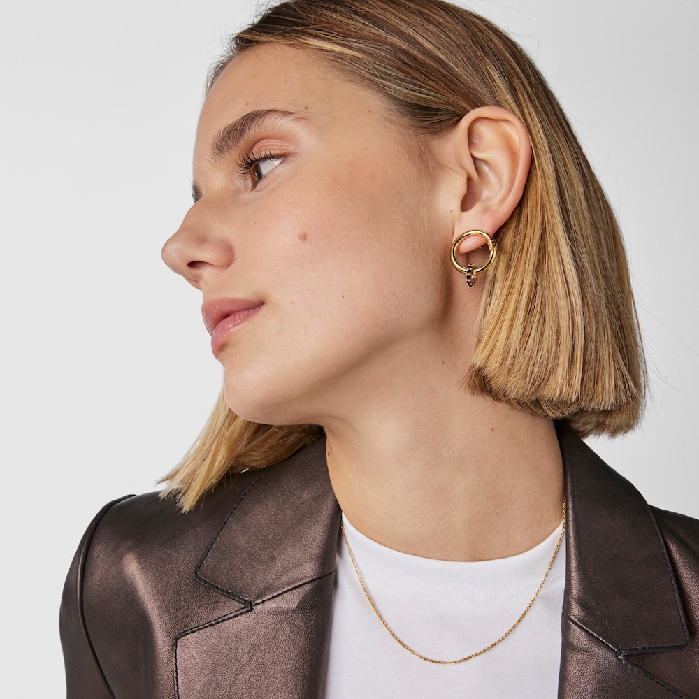 Colgante peque&ntilde;o con ba&ntilde;o de oro 18 kt sobre plata y espinelas Shield