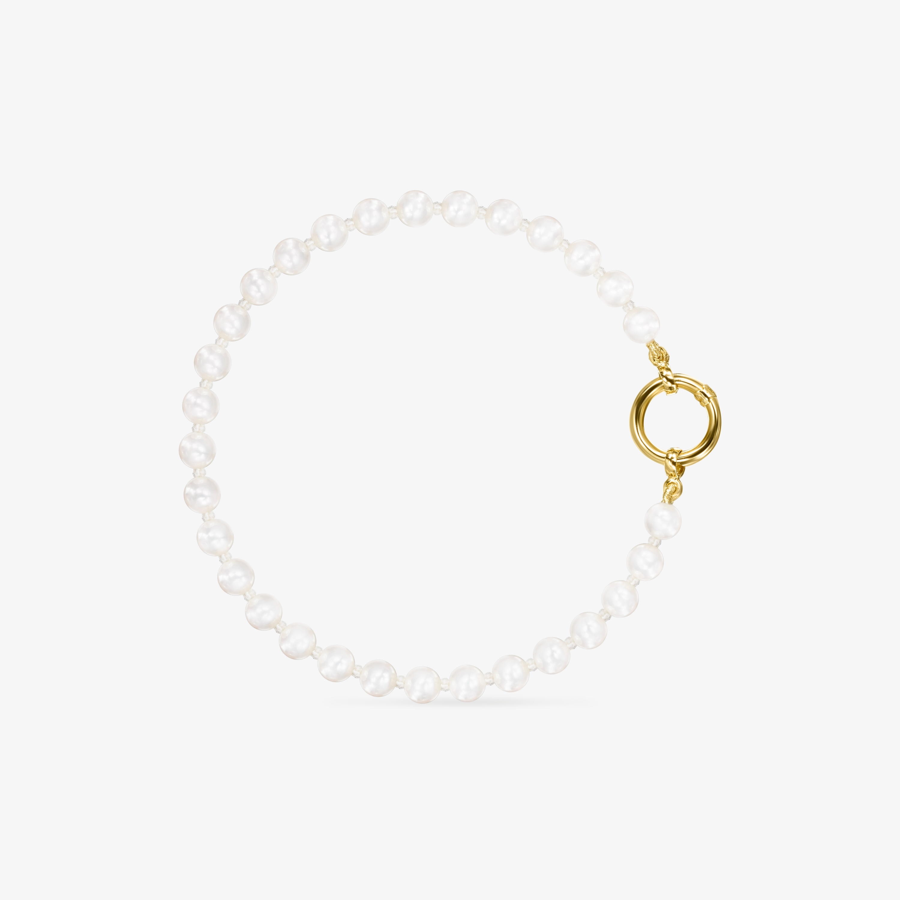 18K solid gold Hold Bracelet with Pearls