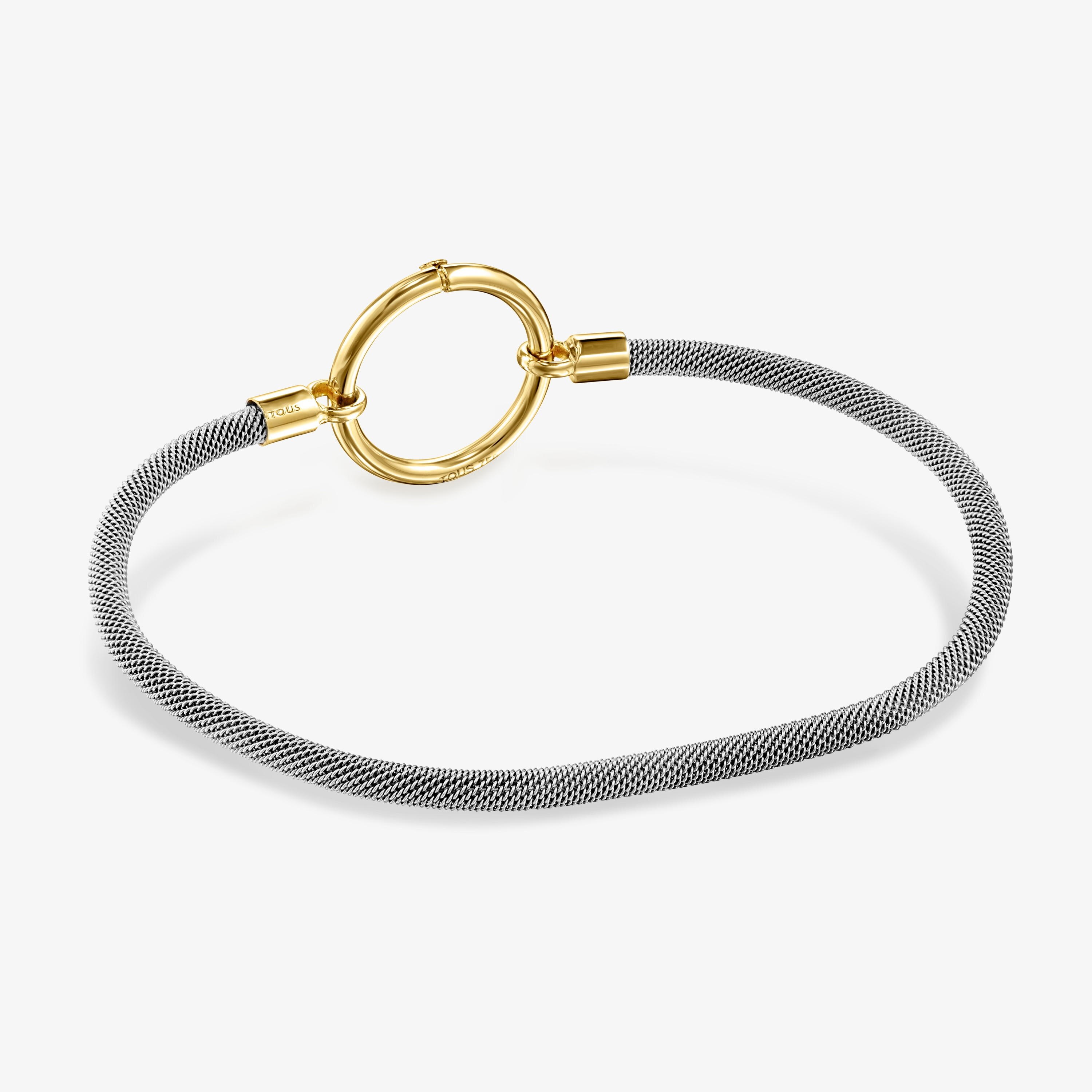 18K solid gold and Steel Hold Bracelet
