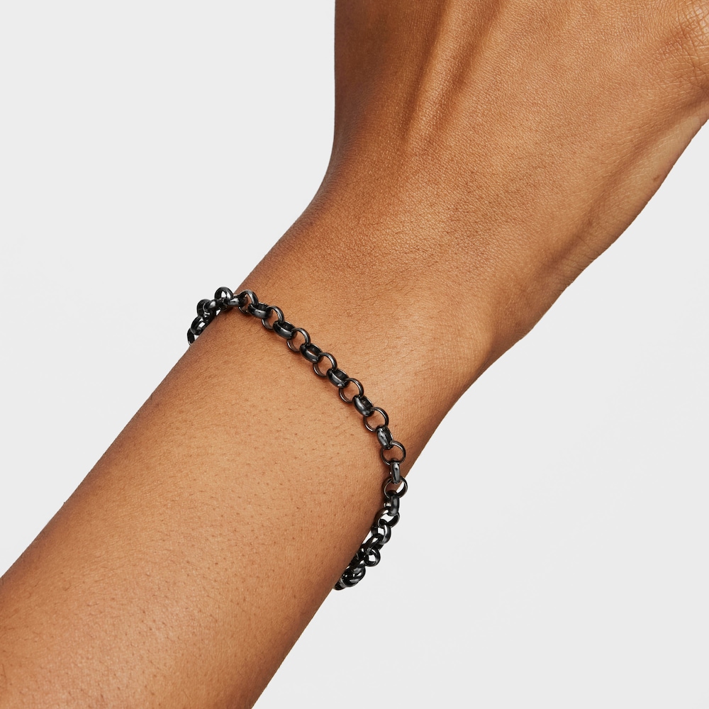 Pulsera de plata dark silver 17cm. Hold