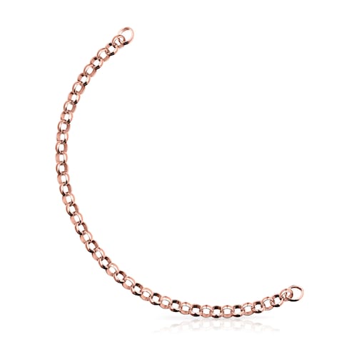 Pulsera con ba&ntilde;o de oro rosa 18 kt sobre plata 17 cm Hold