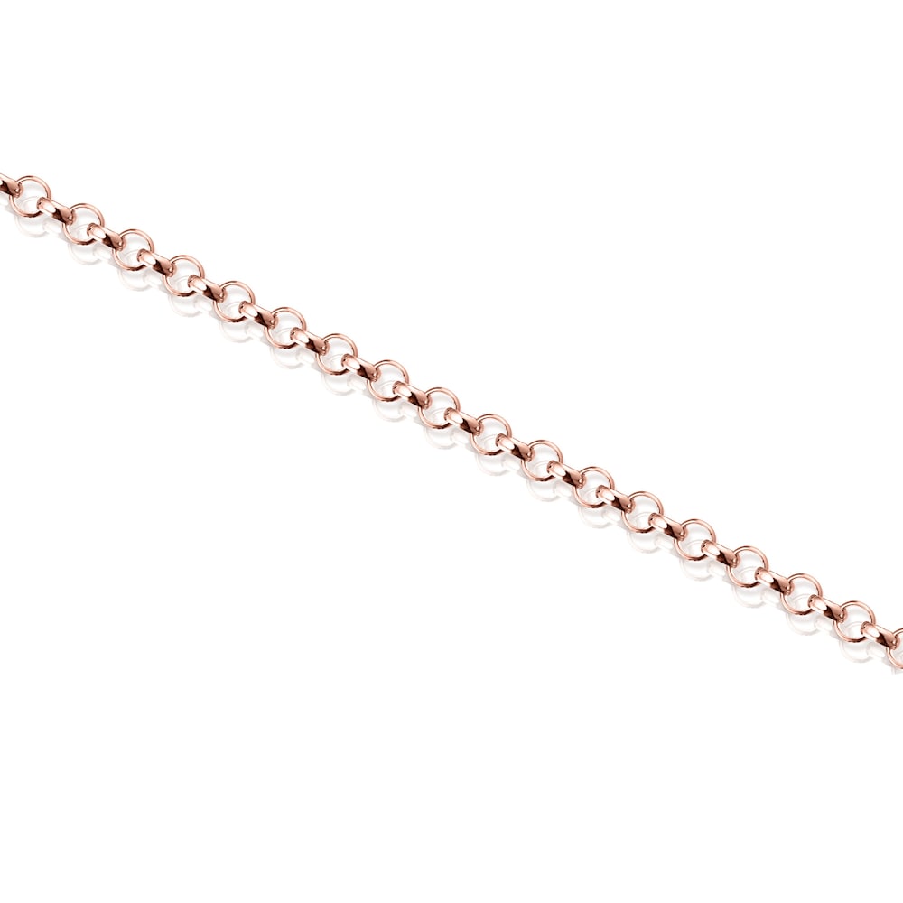 Pulsera con ba&ntilde;o de oro rosa 18 kt sobre plata 17 cm Hold