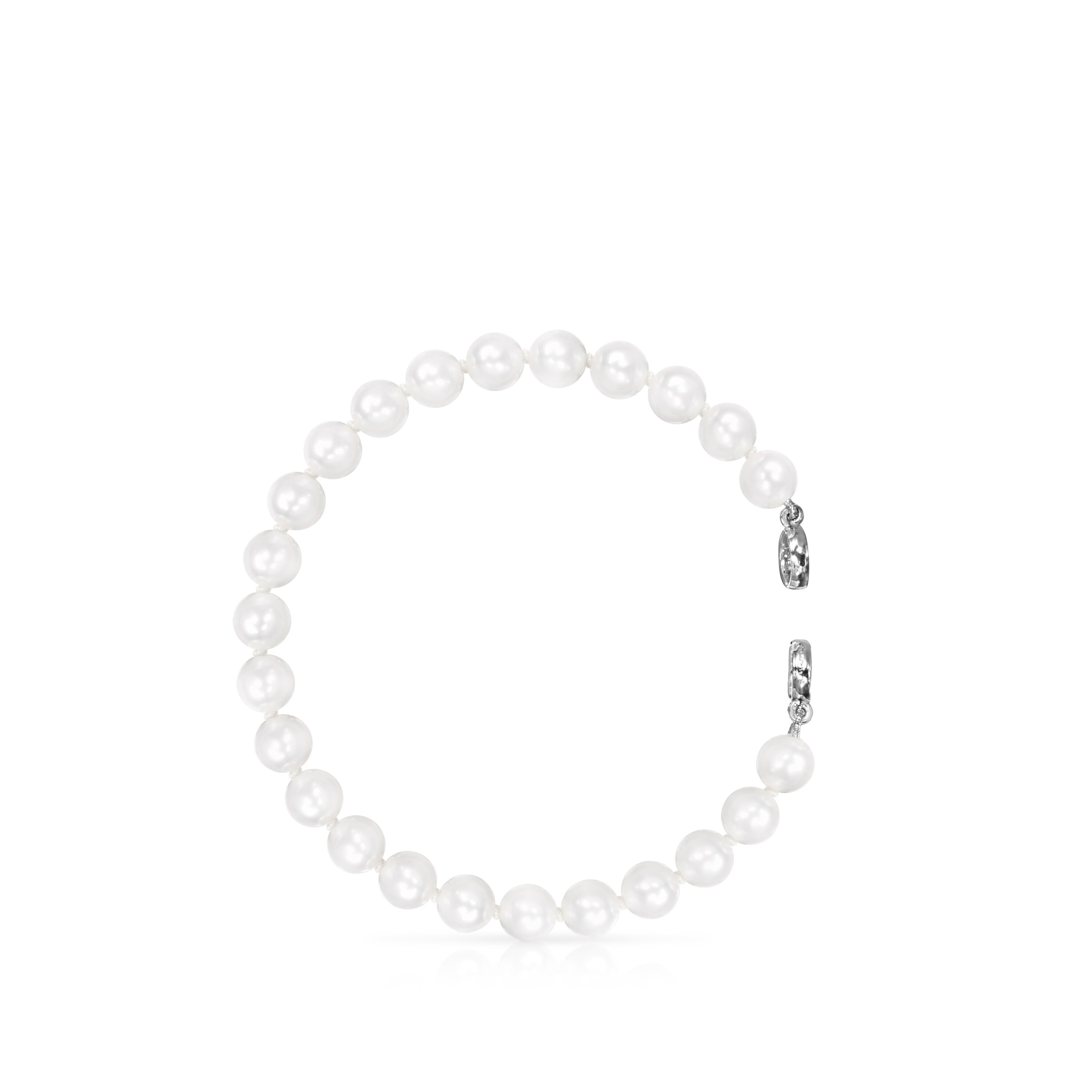 Silver TOUS Hold Bracelet with Pearls 17,5cm
