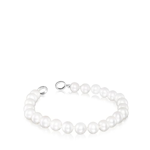 Silver TOUS Hold Bracelet with Pearls 17,5cm