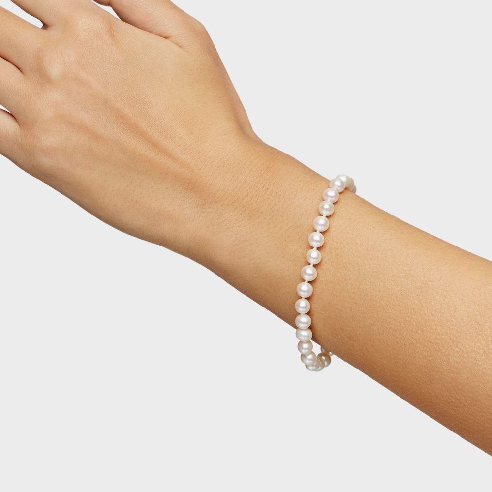 Pulsera de perlas y plata 17,5cm. Hold