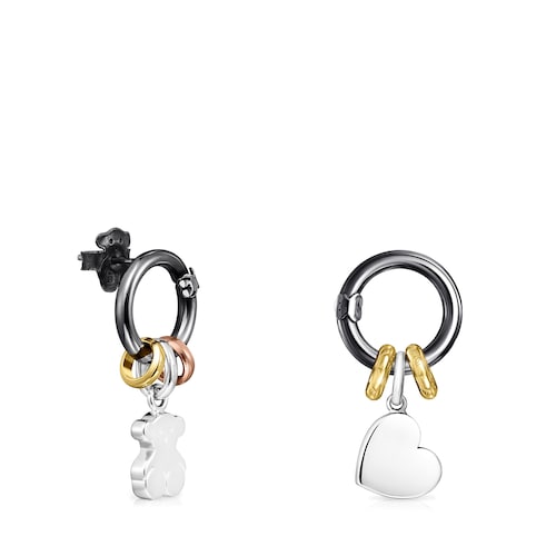 Silver, 18K gold vermeil, Rose 18K gold vermeil and Dark Silver Hold Earrings