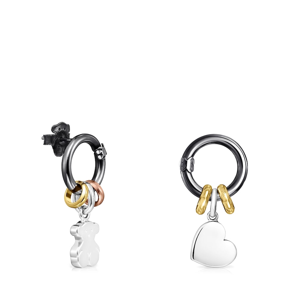 Silver, Silver Vermeil, Rose Silver Vermeil and Dark Silver Hold Earrings