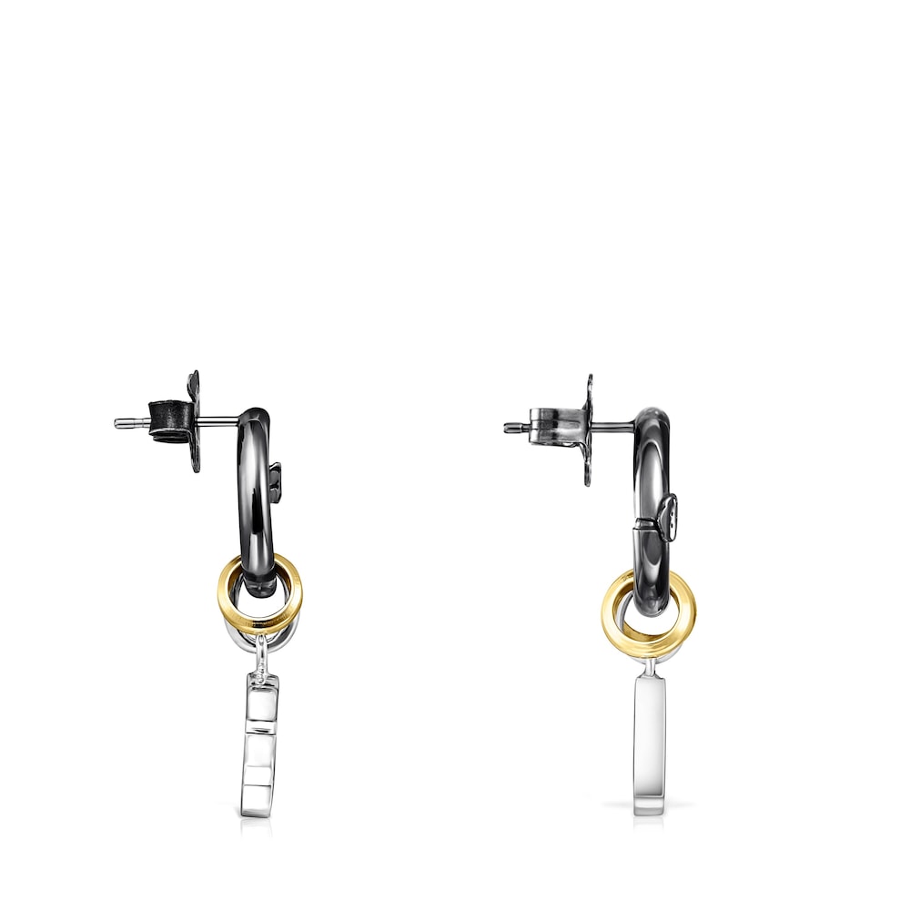 Silver, Silver Vermeil, Rose Silver Vermeil and Dark Silver Hold Earrings