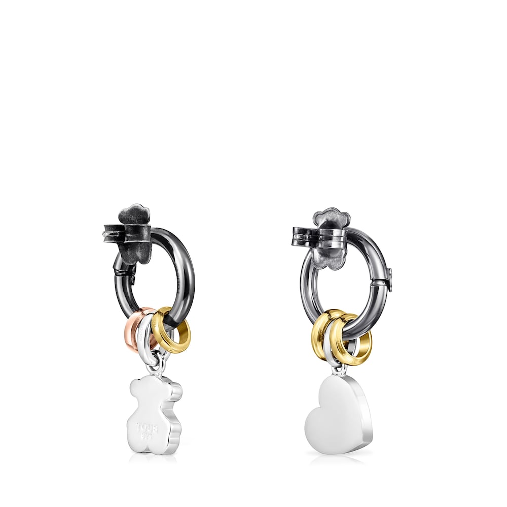 Silver, Silver Vermeil, Rose Silver Vermeil and Dark Silver Hold Earrings