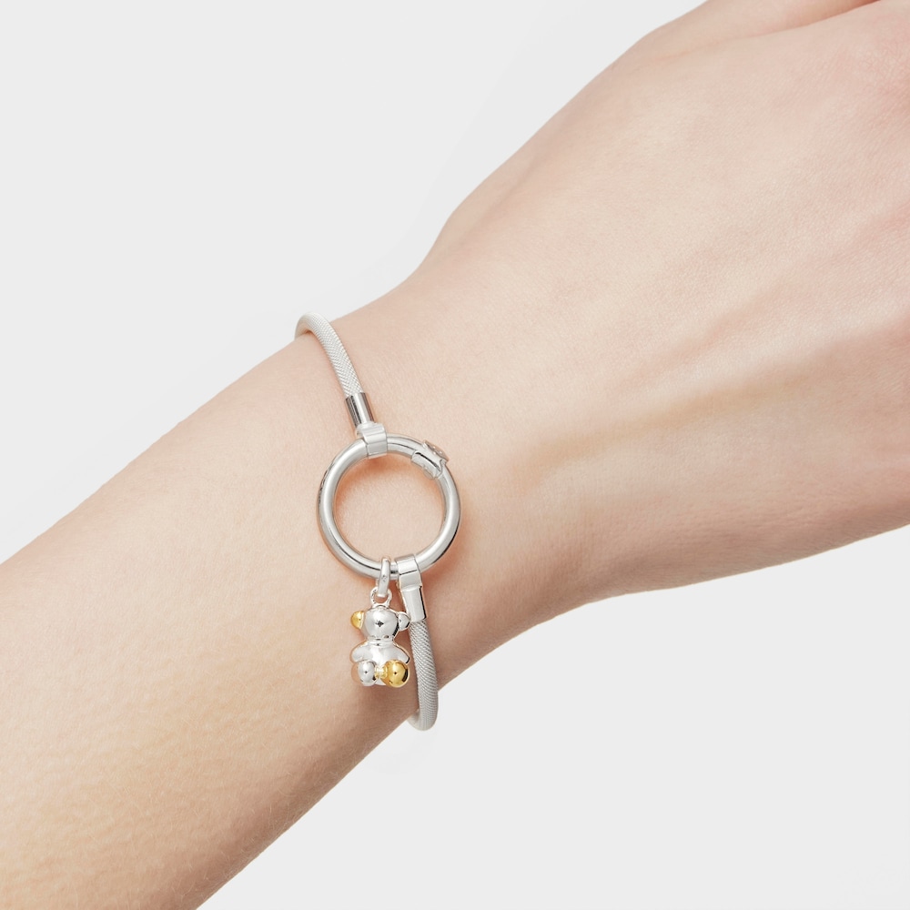 Pulsera de plata y acero Hold image number 5