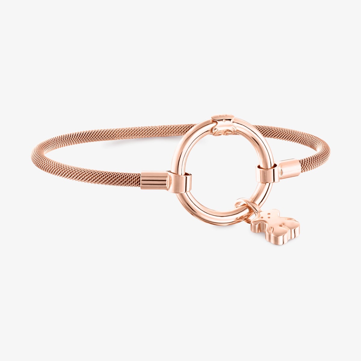 Tous - Pulsera Con Baño De Oro Rosa 18 Kt Sobre Plata Y Acero Ip Rosa Hold - Rosado