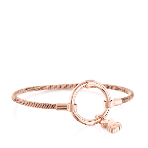 Pulsera con baño de oro rosa 18 kt sobre plata y acero IP rosa Hold