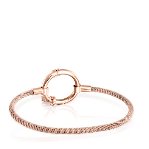 Pulsera con baño de oro rosa 18 kt sobre plata y acero IP rosa Hold
