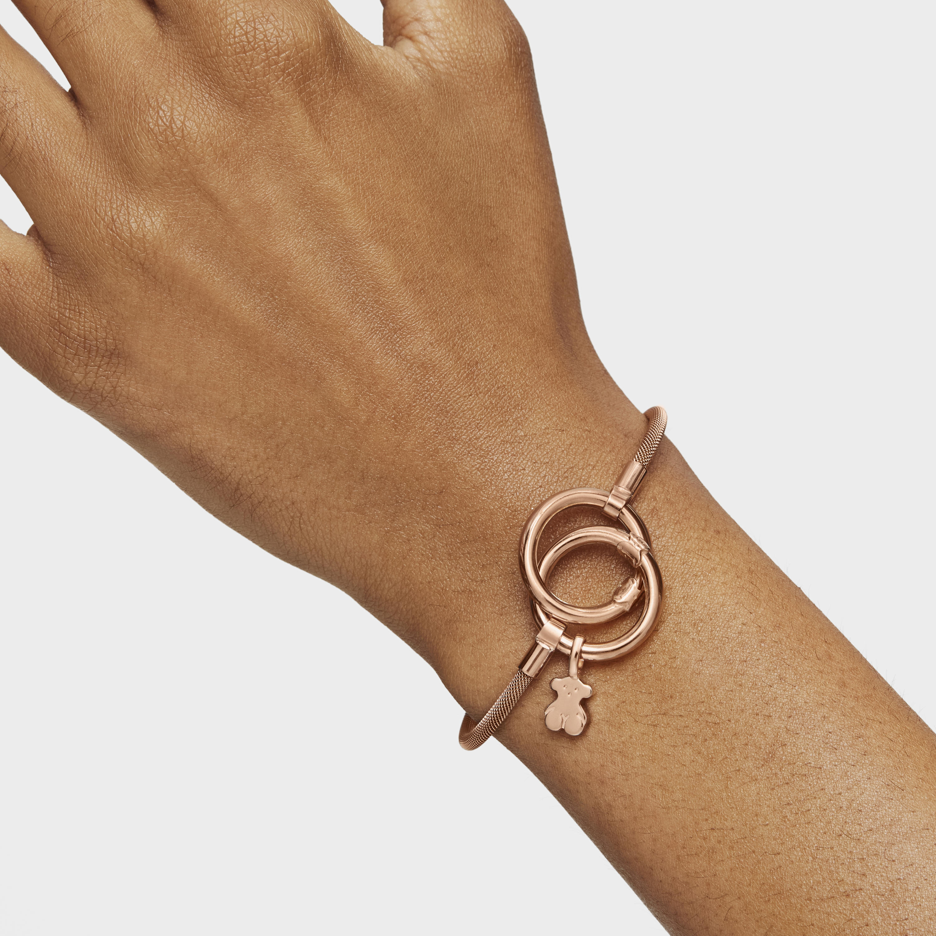 Rose 18K gold vermeil and rose IP Steel Hold Bracelet