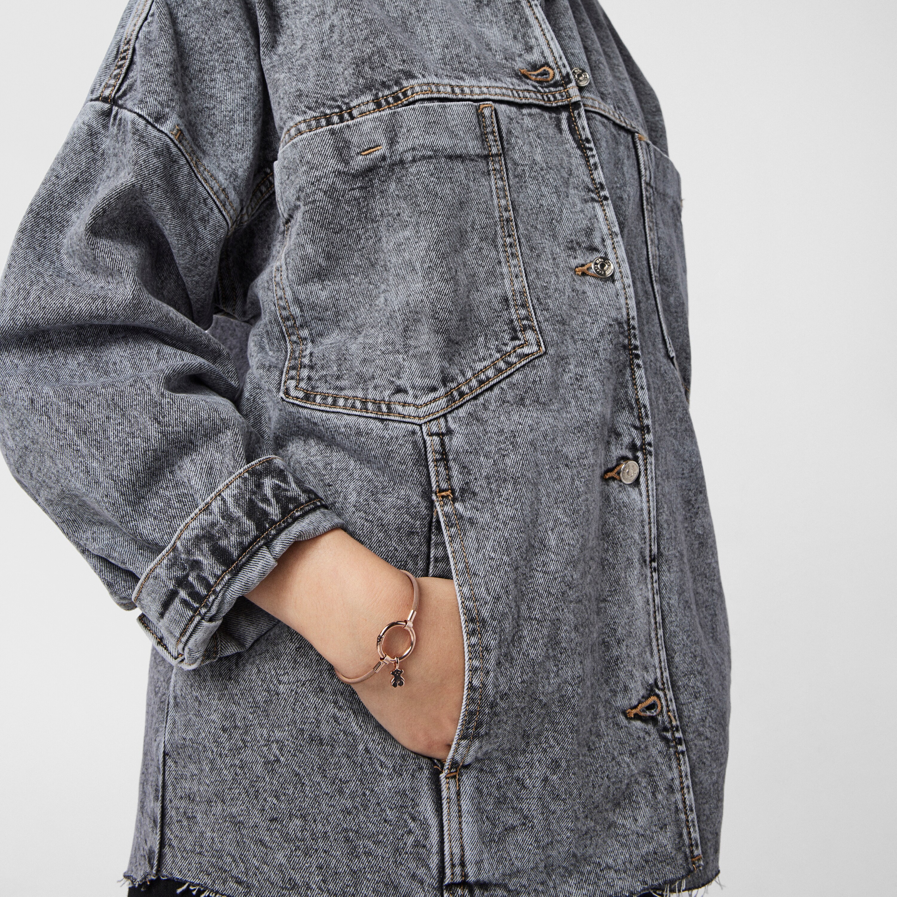 Rose Vermeil Silver and rose IP Steel Hold Bracelet