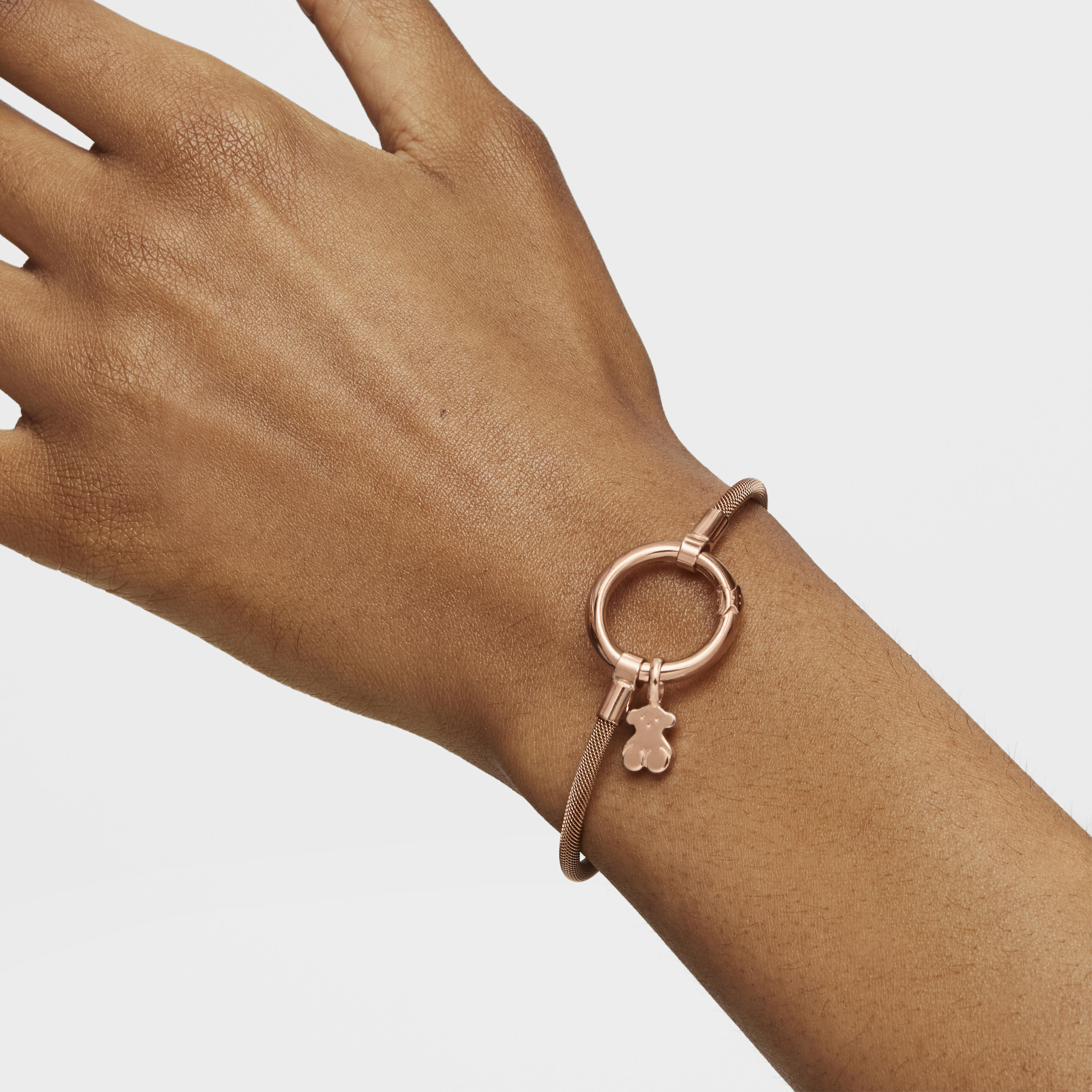Rose Vermeil Silver and rose IP Steel Hold Bracelet