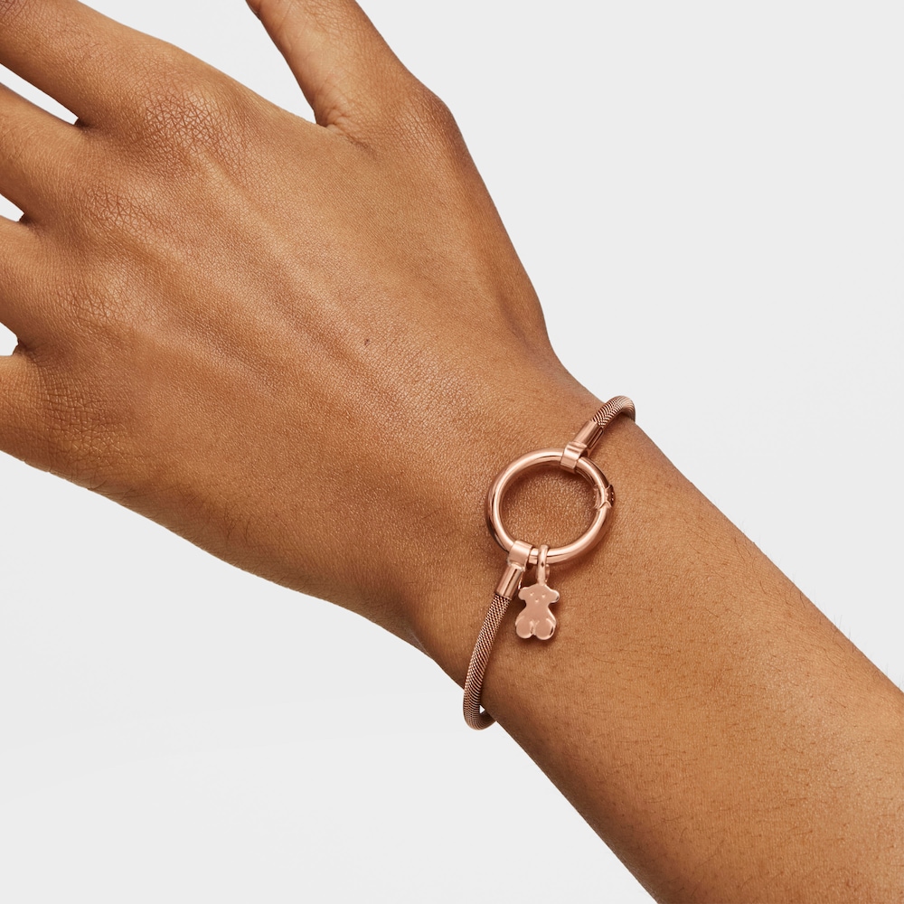 Rose Vermeil Silver and rose IP Steel Hold Bracelet
