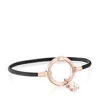 Rose Vermeil Silver and black IP Steel Hold Bracelet