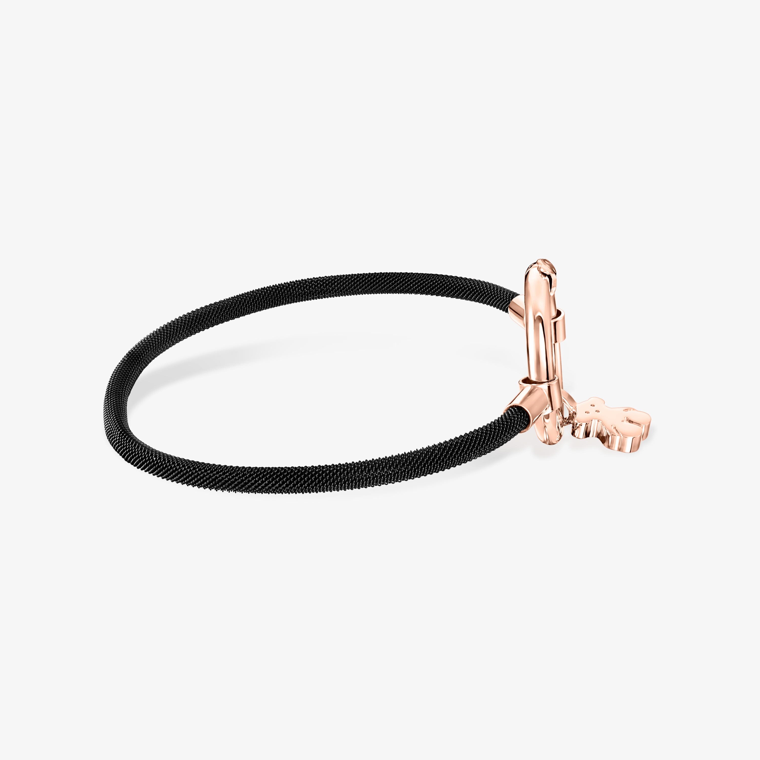 Rose 18K gold vermeil and black IP Steel Hold Bracelet