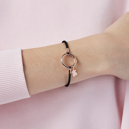 Rose Vermeil Silver and black IP Steel Hold Bracelet