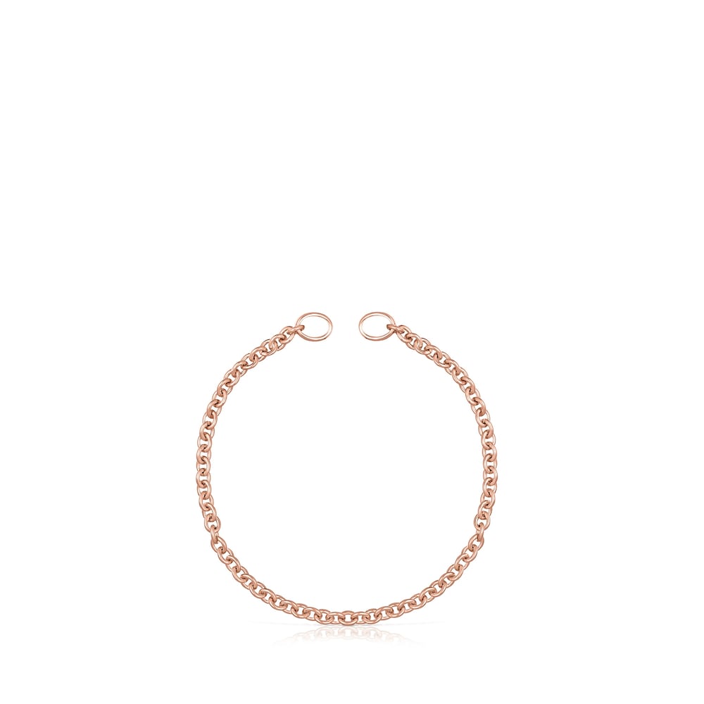 Pulsera TOUS Hold con ba&ntilde;o de oro rosa 18 kt sobre plata 17 cm