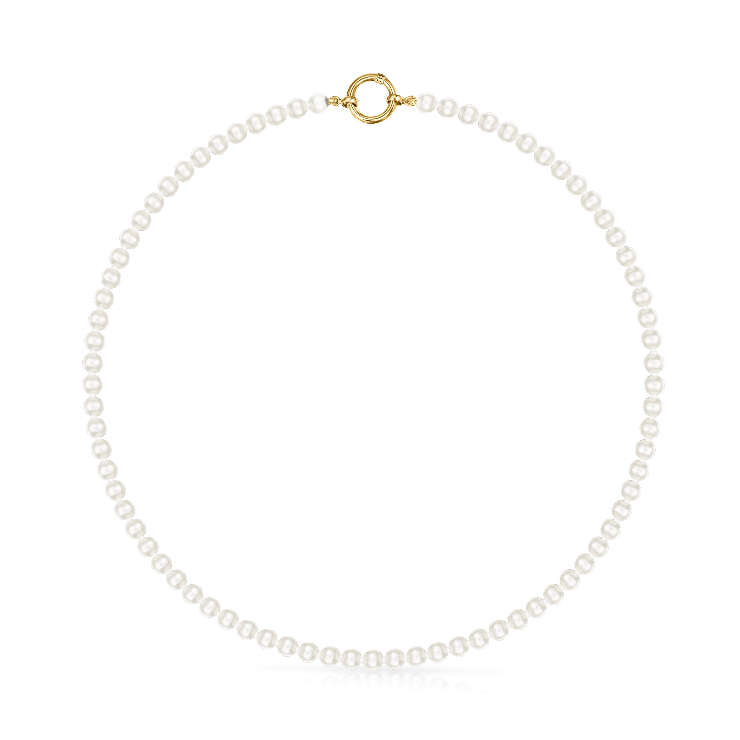Collar de perlas y oro Hold