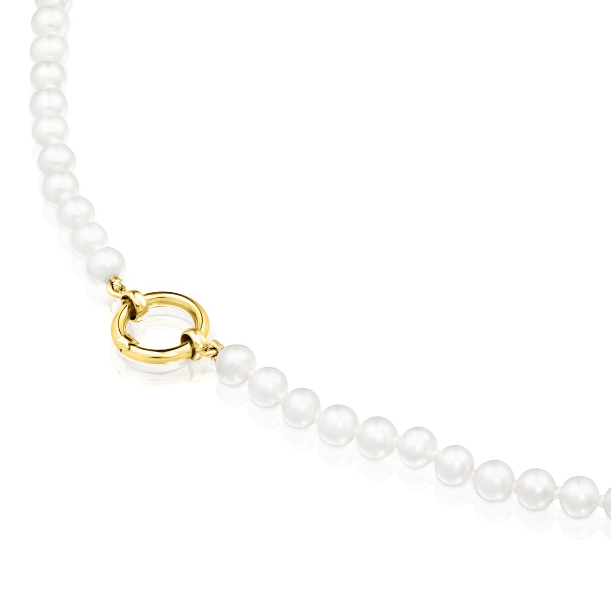 Gold Hold Necklace with Pearls