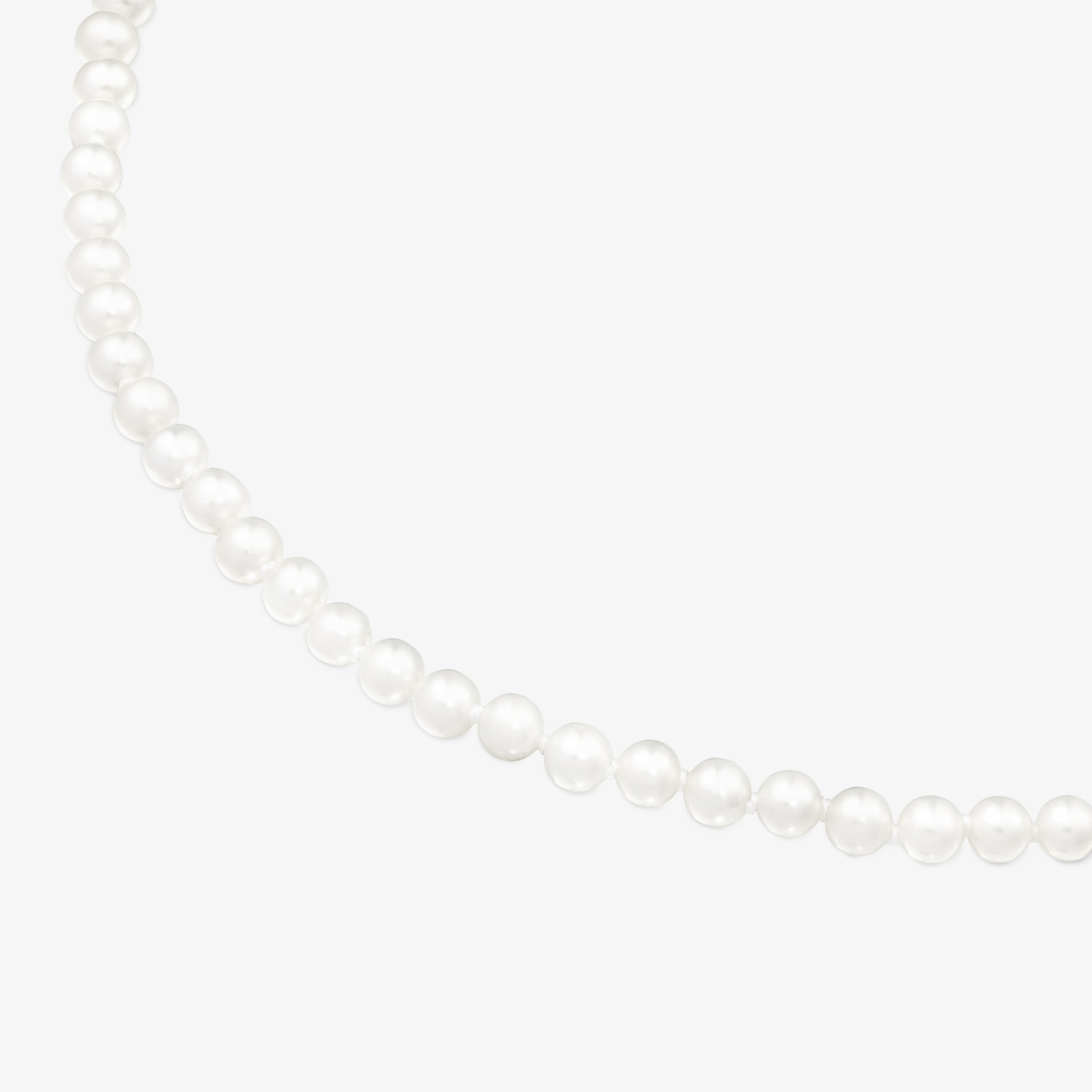 18K solid gold Hold Necklace with Pearls