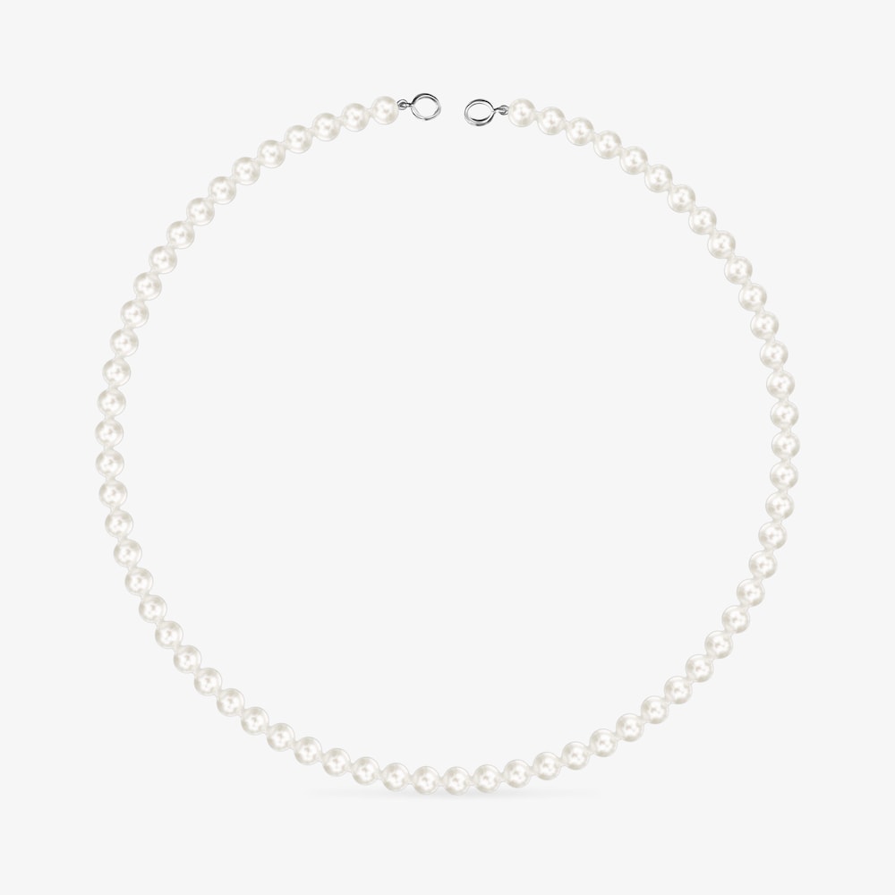 Collar de perlas de 6mm y plata Hold