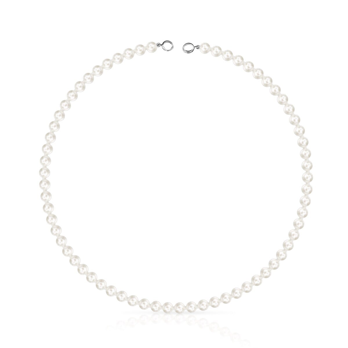 Tous - Collar De Perlas De 6mm Y Plata Hold - Plateado