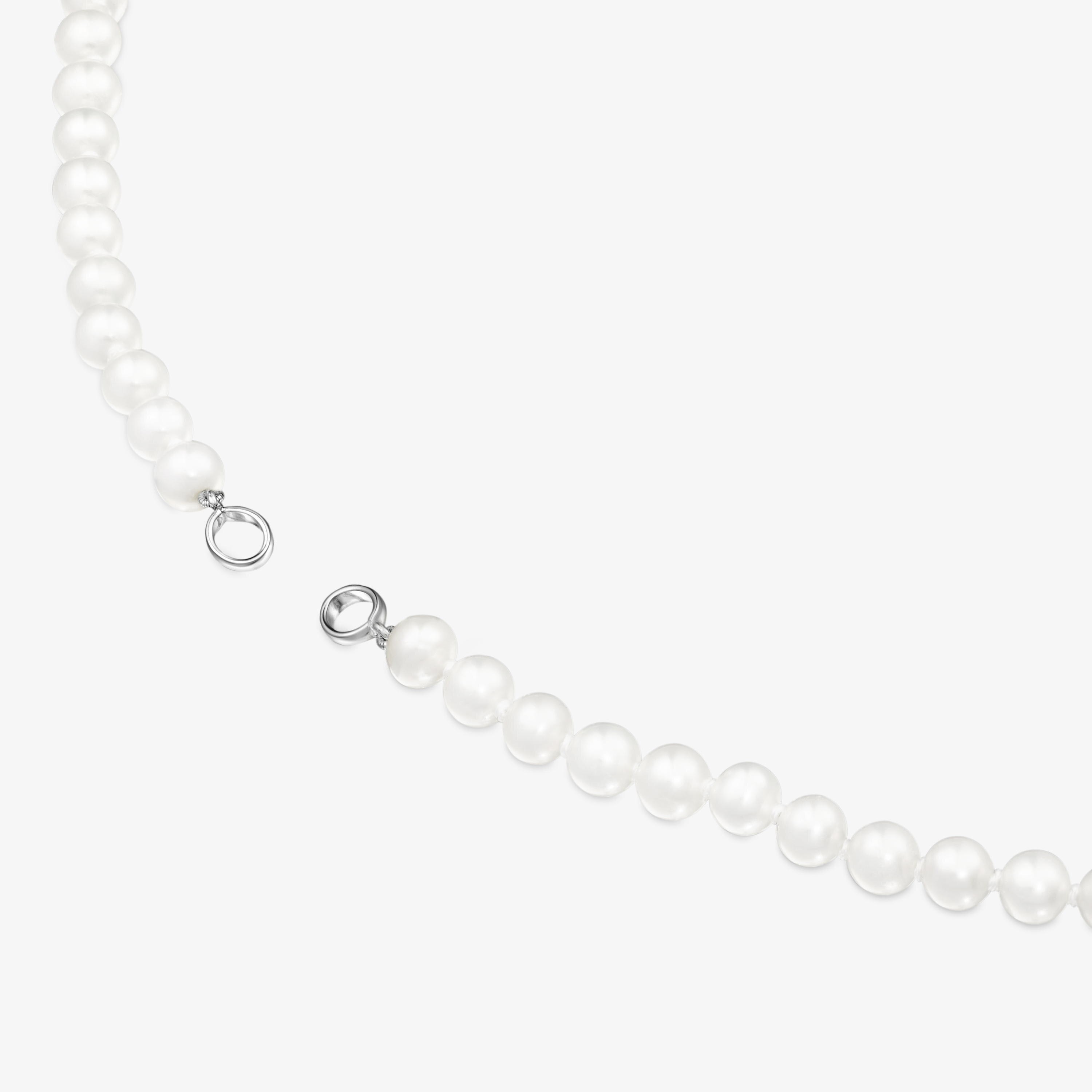 Silver TOUS Hold Necklace with Pearls 42cm.