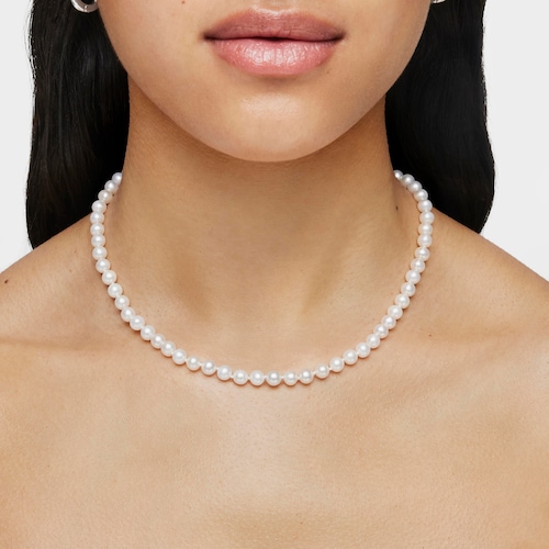 Silver TOUS Hold Necklace with Pearls 42cm