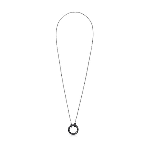 Dark Silver Hold Necklace 63-100" motif