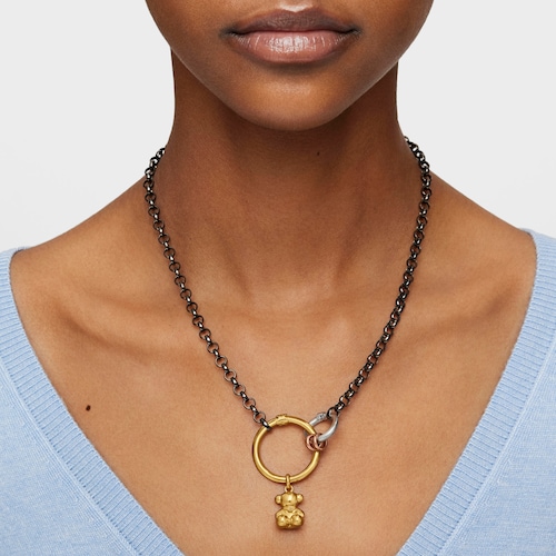 Hold necklace in Dark Silver with Silver Vermeil, Rose Silver Vermeil and Silver