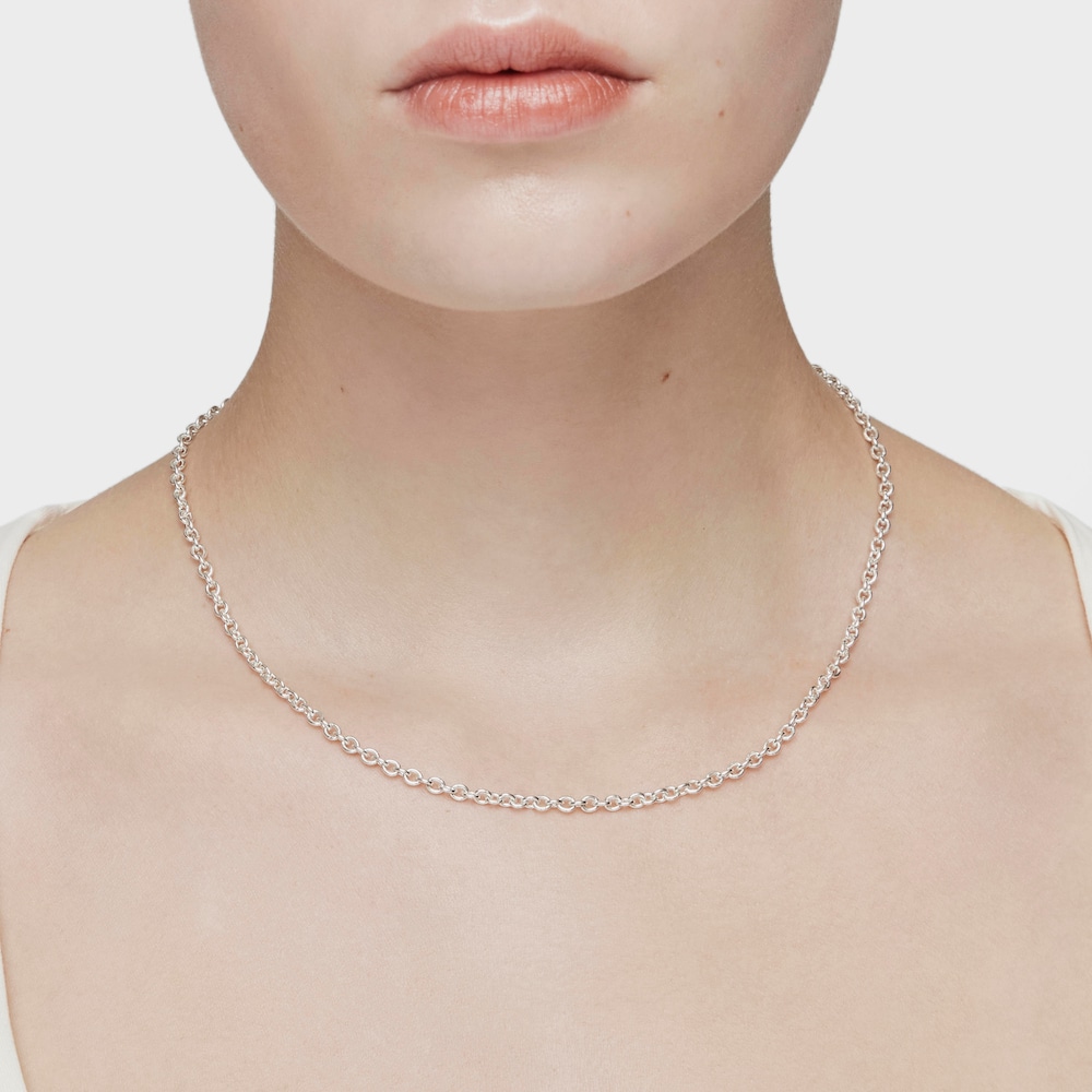 Gargantilla de plata de anilla peque&ntilde;a, 42&nbsp;cm. Hold