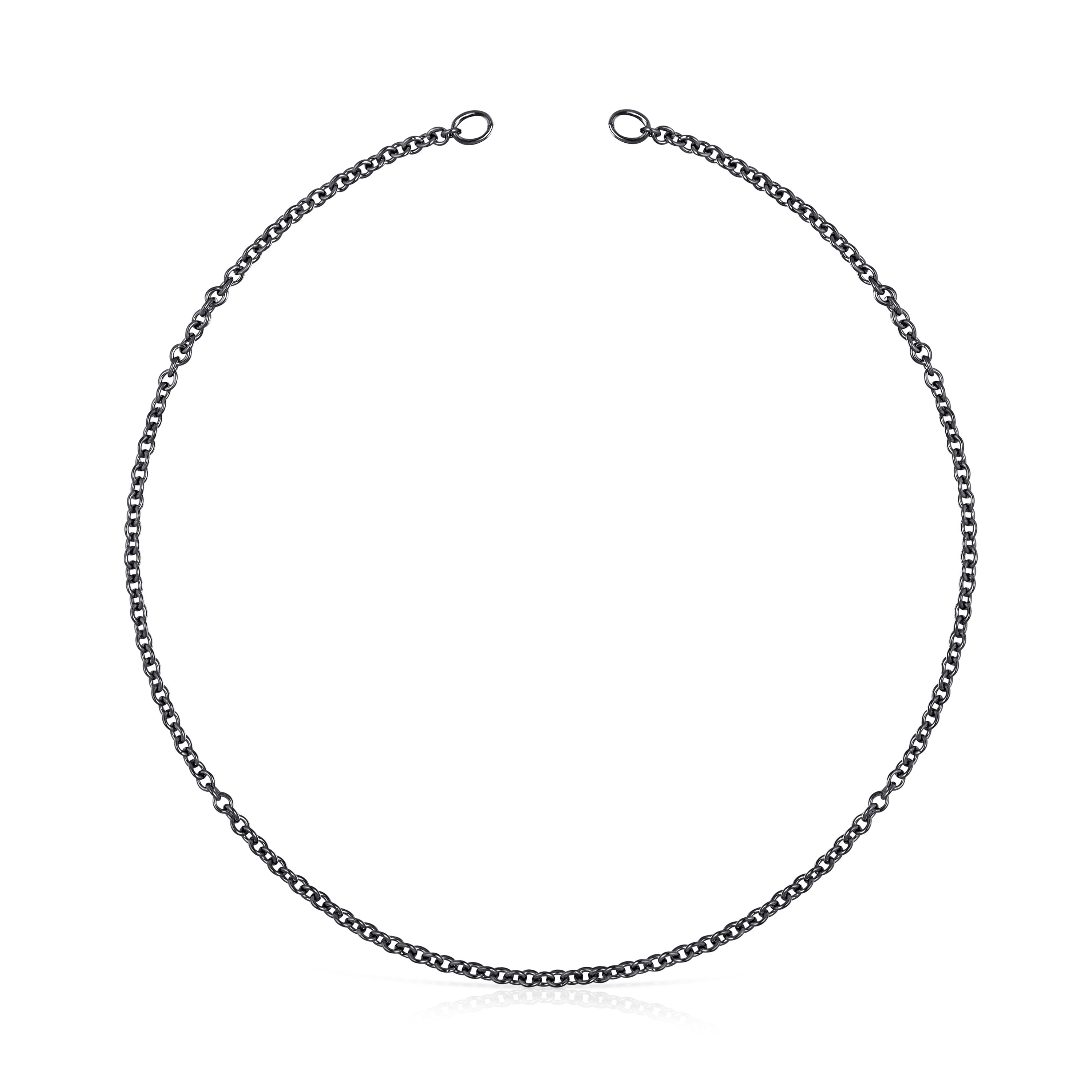 42 cm Dark Silver Hold small ring Choker.