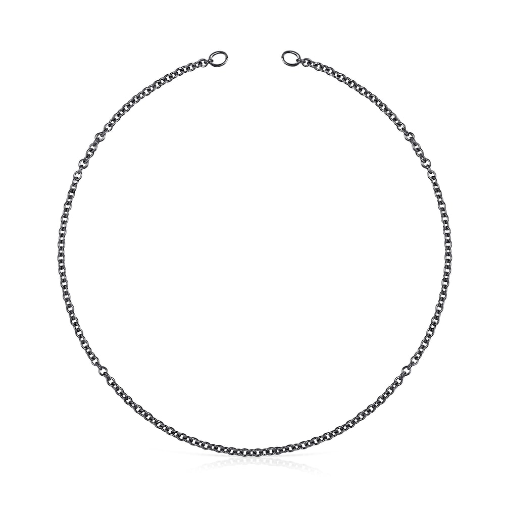 42 cm Dark Silver Hold small ring Choker
