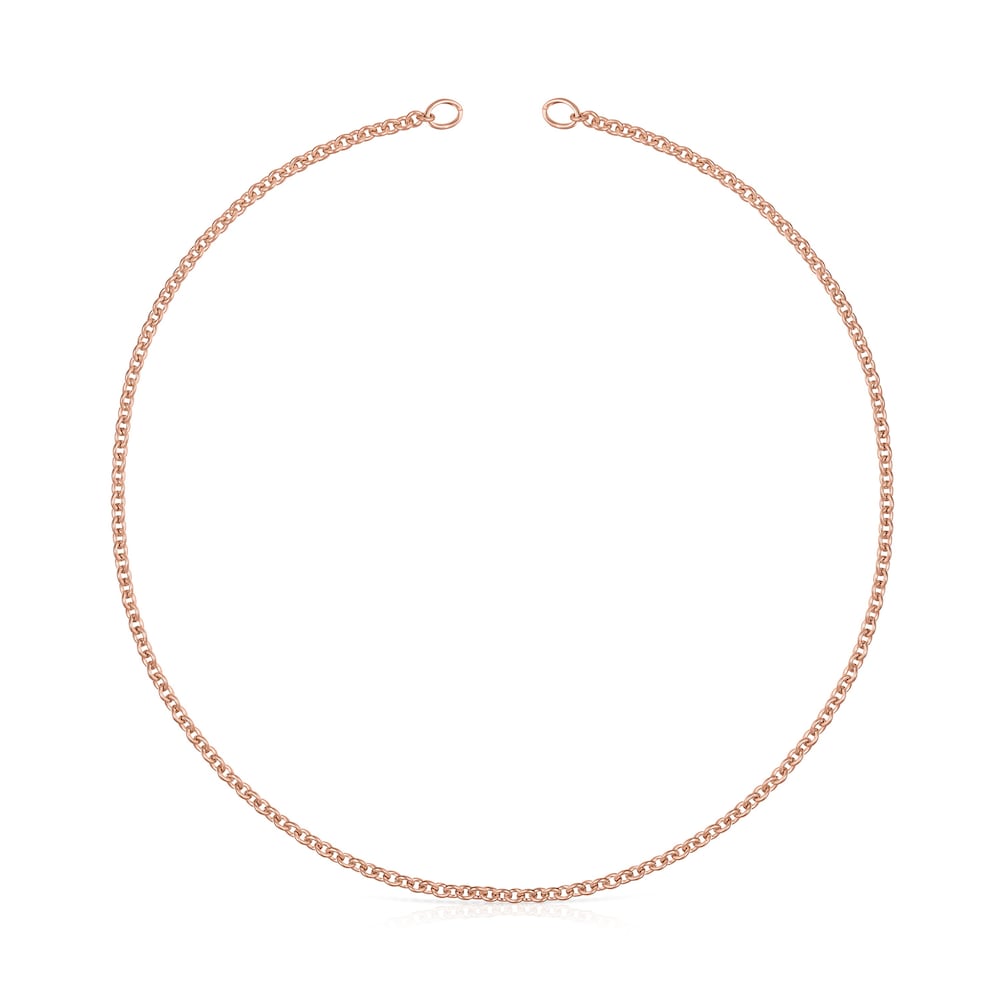 Girocollo placcato oro rosa 18 kt su supporto in argento