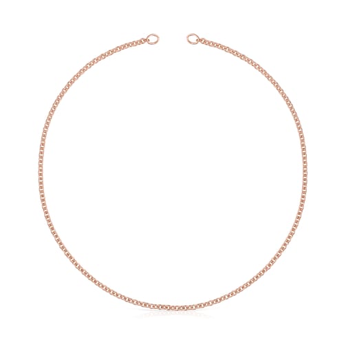 Gargantilla con baño de oro rosa 18 kt sobre plata Hold